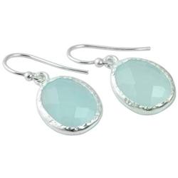 NOVICA Chalcedony .925 Sterling Silver Dangle Earrings, Pale Aqua Dewdrops