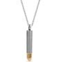 Bling Jewelry Biker Gun Bullet Pendant Necklace for Men Gift for Hunter Silver Tone Stainless Steel