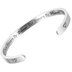 Raysunfook Best Friends Cuff Bangle Hidden Message Friendship Bracelet for Girls Women