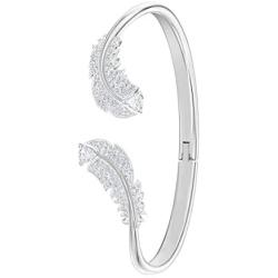SWAROVSKI Womens Nice Bangle Bracelet Collection, Rhodium Finish, Clear Crystals