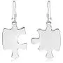 Fun & Chic Jigsaw Puzzle Pieces .925 Sterling Silver Dangle Earrings