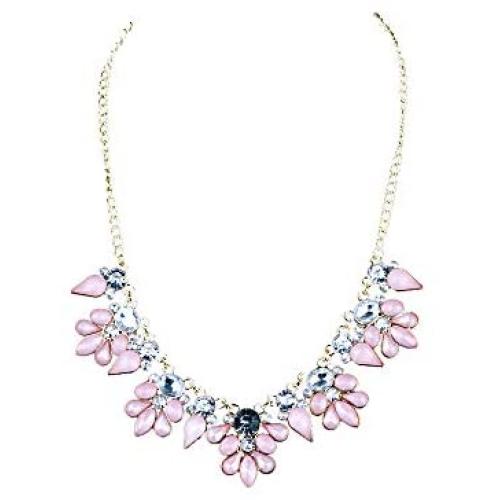 JCYK Crystal Jewelry Pink Necklace Charms Choker Elegant Women Necklace kolye Collares Collar Mujer Christmas Collier valentine