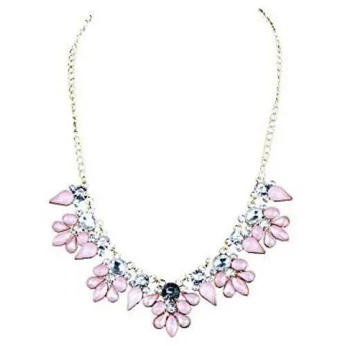 JCYK Crystal Jewelry Pink Necklace Charms Choker Elegant Women Necklace kolye Collares Collar Mujer Christmas Collier valentine