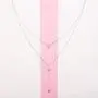 VENSERI 925 Sterling Silver Double Layered Necklace with Three Round Cubic Zirconia Fashion Jewelry for Women