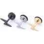 JOYID Lightning Stud Earrings Flat Back Screw Piercing Titanium steel Fade Resistant Punk Hip hop Jewelry for Men Women JOYID Lightning Stud Earrings Flat Back Screw Piercing Titanium steel Fade Resistant Punk Hip hop Jewelry for Men Women