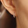 LANCHARMED Open Hoop Earrings Cute Shiny Cubic Zirconia Sparkling Hoops Earrings for Women
