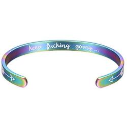 Bracelets for Women, Keep Going Bracelet Bangle, Inspirational Bracelets Personalized Gifts for Women, Cuff Bracelet Friend Gift Jewelry