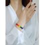 Defusky Rainbow Bracelets 2Pcs Gay Pride & Lesbian Bracelets Parade Accessory Wristband LGBT Pride Jewelry for Men Women