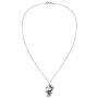 Legendary Chinese Dragon Simulated Black Onyx Inlay .925 Sterling Silver Pendant Necklace
