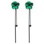 Long Flower Tassel Dangle Earrings,Red/Green Petal Drop Earrings 925 Silver Needle Earrings for Women Teen Girls Fashion Jewelry Birthday Gifts