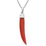 AeraVida Stylish & Fun Reconstructed Red Coral Chili Pepper .925 Sterling Silver Pendant Necklace