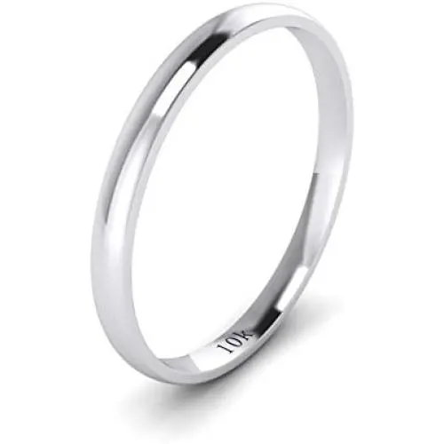LANDA JEWEL Solid 10k White Rose Yellow Gold 2mm Light Court Shape Comfort Fit Polished Wedding Ring Plain Band LANDA JEWEL Solid 10k White Rose Yellow Gold 2mm Light Court Shape Comfort Fit Polished Wedding Ring Plain Band