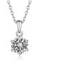 SOULMEET 14K Solid White Gold Plated 925 Sterling Silver 2ct 8mm Heart Arrows Cut Moissanite Classic Pendant Necklace Simulated Diamond Jewelry for Women Idea