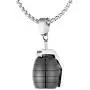 Fusamk Hip Hop Stainless Steel Grenade Pendant Charm Necklace with 24'' Box Chain Fusamk Hip Hop Stainless Steel Grenade Pendant Charm Necklace with 24'' Box Chain