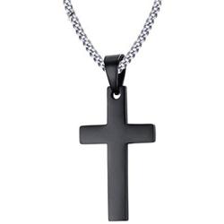 3Pcs Stainless Steel Cross Pendant Necklace Set Adjustable Chain Silver Gold Black for Men Women Unisex Punk Rosary Religious Jewelry