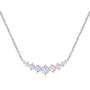 Barzel 18K White Gold Plated or Rose Gold Plated Created White Opal Graduated Necklace