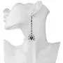 Lux Accessories Halloween Black Hanging Spider Rhinestones Hook Dangle Earrings