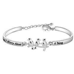 SEIRAA Three Little Birds Jewelry Encouragement Friendship Gifts Dont Worry About A Thing Bangle Inspirational Gifts