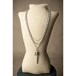 Sarah Womens Layered Pearl Fashion Lanyard with Tassel Pendant