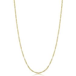 Kooljewelry Yellow Gold Plated Sterling Silver 1 mm Twisted Curb Chain Necklace