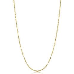 Kooljewelry Yellow Gold Plated Sterling Silver 1 mm Twisted Curb Chain Necklace