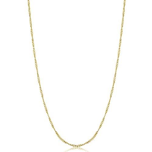 Kooljewelry Yellow Gold Plated Sterling Silver 1 mm Twisted Curb Chain Necklace