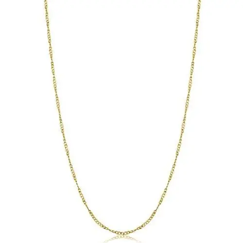 Kooljewelry Yellow Gold Plated Sterling Silver 1 mm Twisted Curb Chain Necklace Kooljewelry Yellow Gold Plated Sterling Silver 1 mm Twisted Curb Chain Necklace