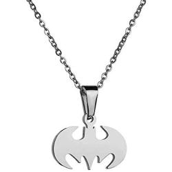 RZCXBS Womens Men Lightweight Surgical Stainless Steel Bat Man Necklace Charm Batman Insect Necklace