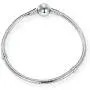 LONAGO Jewelry Moments Round Clasp Snake Chain Charm 925 Sterling Silver Bracelet Fit Pandora Charm Birthday Gift for Women Mom