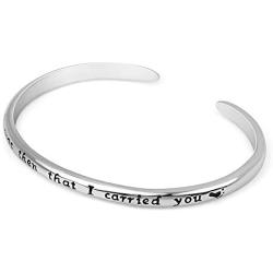 SUVANI Sterling Silver It was Then That I Carried You Footprints in The Sand Poem Bracelet 7 inches