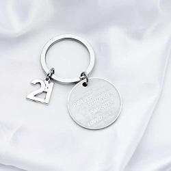 FUSTMW 21st Birthday Keychain Happy 21st Birthday Gifts Turning 21 Birthday Jewelry Gifts Inspirational Gifts