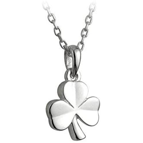Little Failte Childrens Silver Shamrock Necklace Sterling Made in Ireland