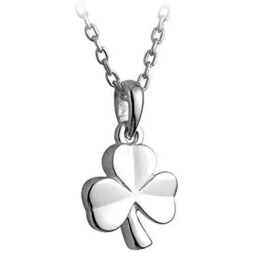 Little Failte Childrens Silver Shamrock Necklace Sterling Made in Ireland Little Failte Childrens Silver Shamrock Necklace Sterling Made in Ireland