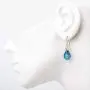 925 Sterling Silver Hand Blown Venetian Murano Glass Blue Silver Water Drop Shaped Dangle Earrings 925 Sterling Silver Hand Blown Venetian Murano Glass Blue Silver Water Drop Shaped Dangle Earrings