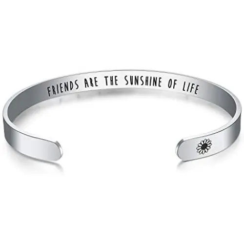 ❤Gift For Mothers Day❤WingLoveLemonmini Inspiring Stainless Steel Cuff Bracelet Carved Spell Cuff Bracelet Friendship Bracelet Personalized Christmas Gift Friendship Gift Inspirational Gift for Women for girls for boy
