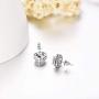 AOBOCO Sterling Silver Halo Earrings Embellished with Crystals from Austria, Hypoallergenic Stud Earrings for Women, Suitable for Anniversary Birthday Wedding Christmas, Fine Jewelry Gifts for Her