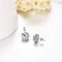 AOBOCO Sterling Silver Halo Earrings Embellished with Crystals from Austria, Hypoallergenic Stud Earrings for Women, Suitable for Anniversary Birthday Wedding Christmas, Fine Jewelry Gifts for Her