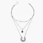 NICEMOVIC Baroque Flower Layered Necklace Vintage Lotus Pendant Necklace Silver Beaded Choker Necklaces Jewelry for Women and Girls NICEMOVIC Baroque Flower Layered Necklace Vintage Lotus Pendant Necklace Silver Beaded Choker Necklaces Jewelry for Women and Girls