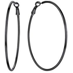 U7 Big Hoop Earrings 925 Sterling Silver Post, Hypoallergenic Stainless Steel Black Gold Color Huge Statement Earrings Hoops for Women Girls, 60 70 100mm Large Earrings
