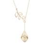 MIXIA Peace Olive Branch with Calla Lily Flower Pearl Lariat Y Necklace Hook Earring Charm Pendant Earrings Jewelry