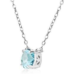 River Island Birthstone Sterling Silver Choker Necklace Made with Swarovski Crystals | Available in Variety of Stones