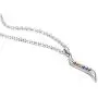 PJ Stainless Steel Rhinestone Rainbow Gay Lesbian Pride Wave Shape Pendant Necklace with 20'' Chain