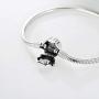LONAGO Jewelry Moments Daisy Flower Snake Chain Charm 925 Sterling Silver Blue Crystal Bracelet Fit Pandora Charm Birthday Gift for Women Mom