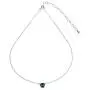 Sterling Silver Green Solitaire Choker Necklace Made with Swarovski Crystal Sterling Silver Green Solitaire Choker Necklace Made with Swarovski Crystal