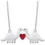 925 Sterling Silver Animal Love Red Heart Dinosaur Pendant Necklace for Women Girlfriend Wife Birthday Gift, 18 Inch + 2 Inch