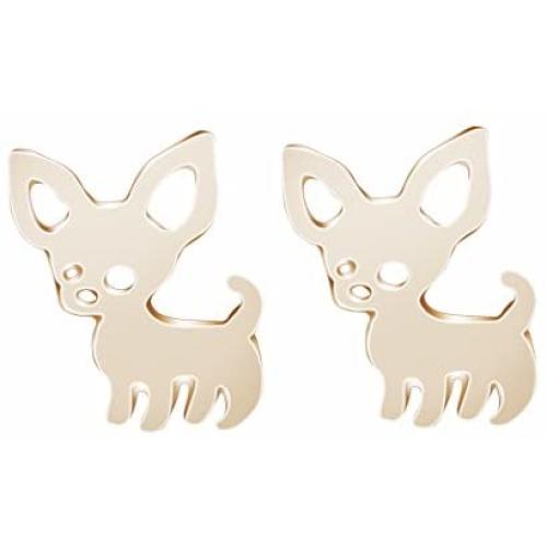 Chengxun Cute Chihuahua Stud Earrings
