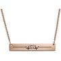 MyNameNecklace Personalized Bar with Heart Beat Cardiogram Engraved Necklace - Custom Name Jewelry Valentines Day Love Gift for Her