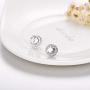 AOBOCO Sterling Silver Halo Earrings Embellished with Crystals from Austria, Hypoallergenic Stud Earrings for Women, Suitable for Anniversary Birthday Wedding Christmas, Fine Jewelry Gifts for Her