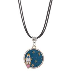 Winssi Cartoon Planet Necklace Astronomy Jewelry Outer Space Jewelry for Teen Girls and Boys
