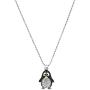 Spinningdaisy Silver Plated Round Body Cute Black Penguin Necklace